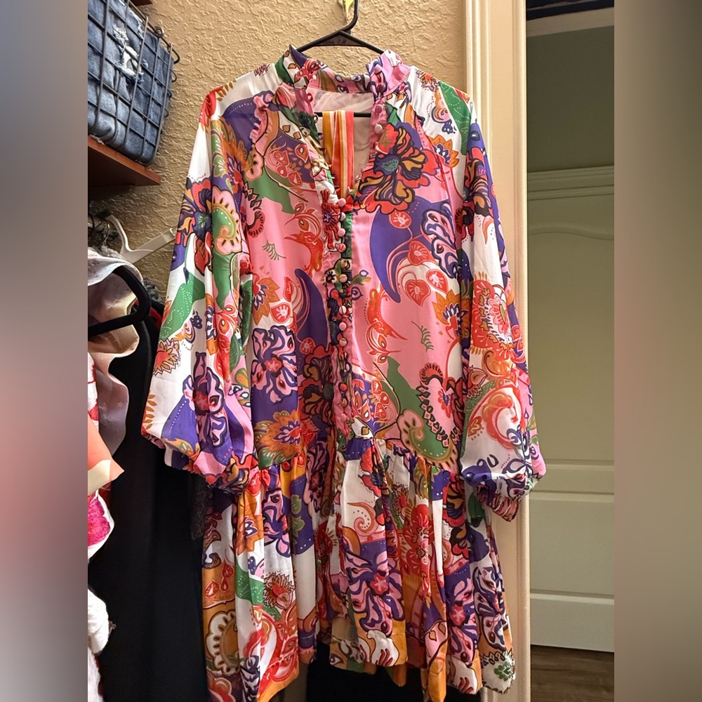 Boutique colorful floral bohemian women's dress